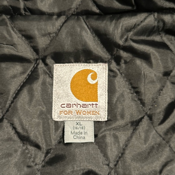 Carhartt Wool Blend Quilted Jacket Fur trim hood for Women Size XL - Picture 2 of 11